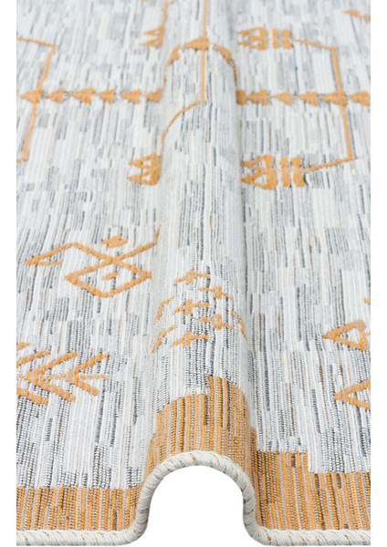 Purgstall Sarı Geometrik Pamuk Makine Halısı fırsatları