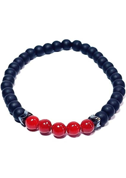 JTAW24DOB1350 Janti Bileklik Ceyt Onyx Hematit Doğaltaş 6 mm