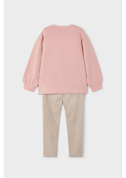 Kışlık Kız S-Shirt Tayt Takım Pembe fırsatları