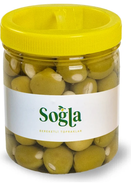 Soğla Bereketli Topraklar Doğal Badem Dolgulu Yeşil Zeytin 500 gr