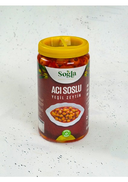 Doğal Acı Biber Soslu ve Dolgulu Yeşil Zeytin 500 gr