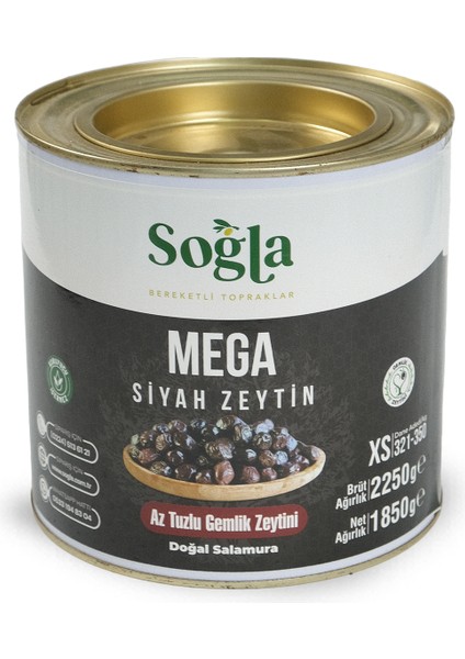 Doğal Mega Teneke Siyah Zeytin 1850-2250 gr