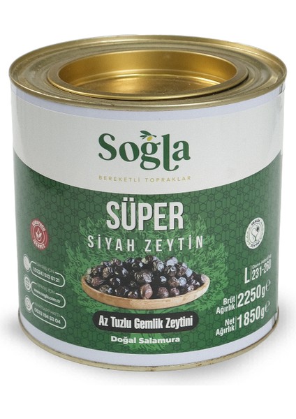 Doğal Süper Gemlik 231-260 Kalibre Siyah Zeytin 2000 gr