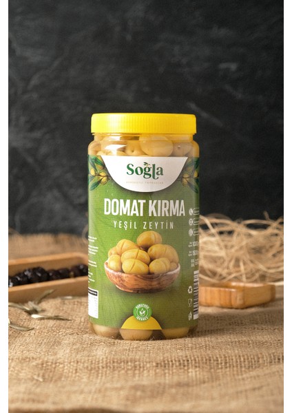 Doğal Domat Kırma Yeşil Zeytin 560 gr