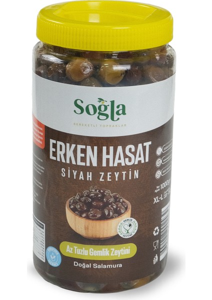 Doğal Erken Hasat Siyah Zeytin 1000 gr