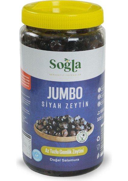 Doğal Jumbo 351-380 Kalibre Siyah Zeytin 1000 gr