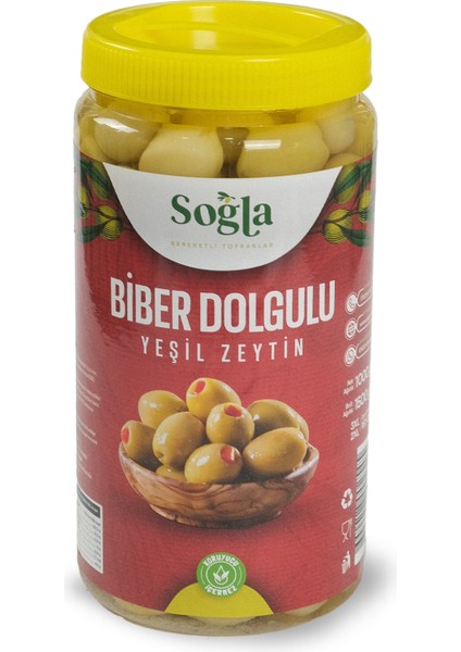 Doğal Biber Dolgulu Zeytin 500 gr