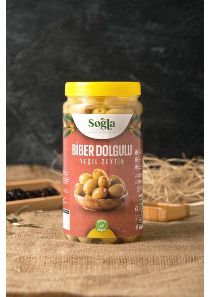 Doğal Biber Dolgulu Zeytin 500 gr