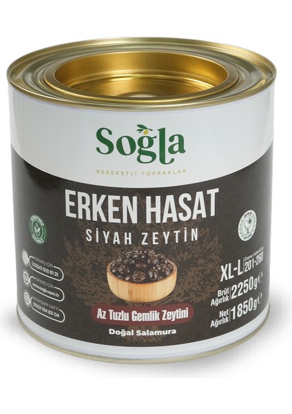 Doğal Erken Hasat Siyah Zeytin 2000 gr