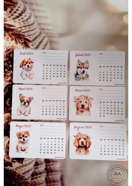 Sevimli Köpekler Temalı Standlı Masa Üstü Takvimi 2025 Yılı