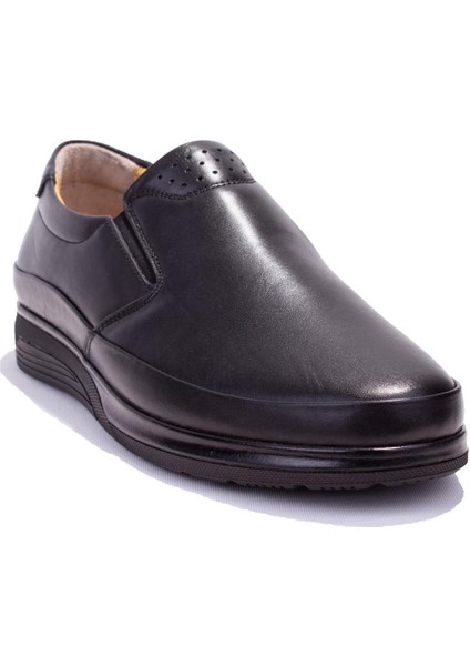 DMA08-429KS Siyah Ortopedik Günlük Erkek Deri Ayakkabı