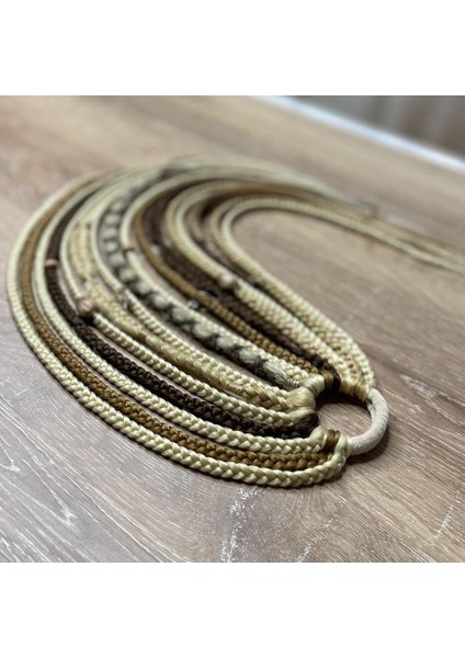 Rastalı Afrika Örgülü Toka - Paltin & Sarı & Kumral