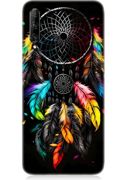 Huawei P Smart Pro Uyumlu Silikon Kılıf Renki Dream Catcher Düş Kapanı