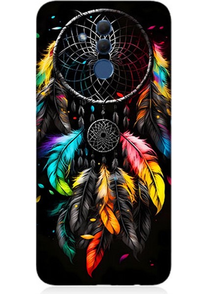 Huawei Mate 20 Lite Uyumlu Silikon Kılıf Renki Dream Catcher Düş Kapanı