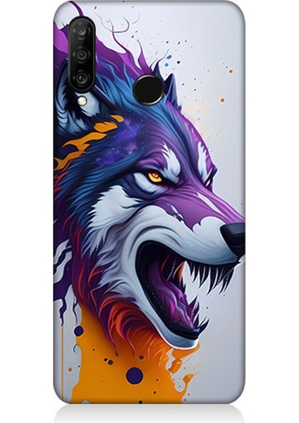 Huawei P30 Lite Uyumlu Silikon Kılıf Kızgın Savaşçı Kurt