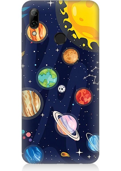 Huawei P Smart 2019 Uyumlu Silikon Kılıf Gezegenler ve Yıldız Haritası