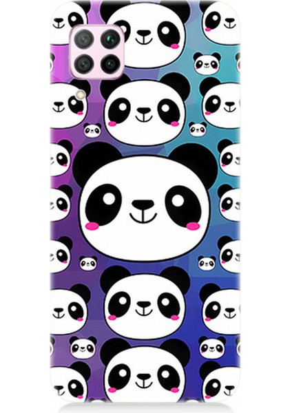 Huawei P40 Lite Uyumlu Silikon Kılıf Sevimli Pandalar
