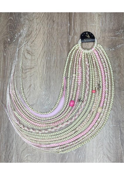 Rastalı Afirika Örgülü Toka - Platin & Pembe fiyatları