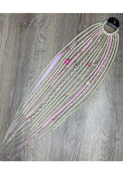 Rastalı Afirika Örgülü Toka - Platin & Pembe modelleri