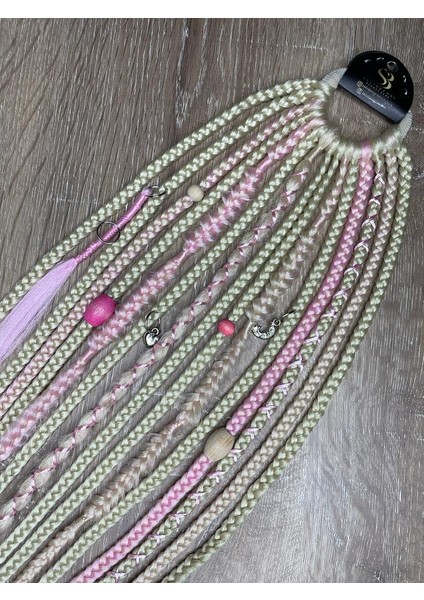 Rastalı Afirika Örgülü Toka - Platin & Pembe fırsatları