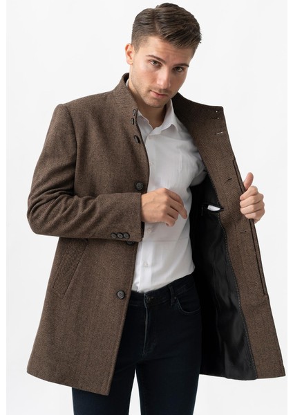 Treviso 4021 Slim Fit Pamuklu Hakim Yaka Palto K.kahve fiyatları