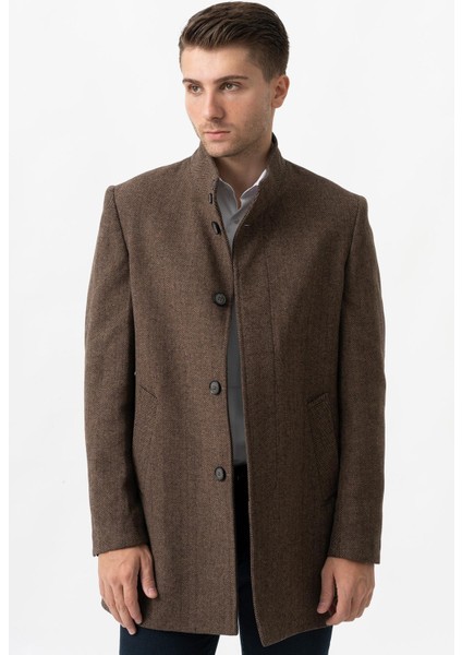 Treviso 4021 Slim Fit Pamuklu Hakim Yaka Palto K.kahve modelleri