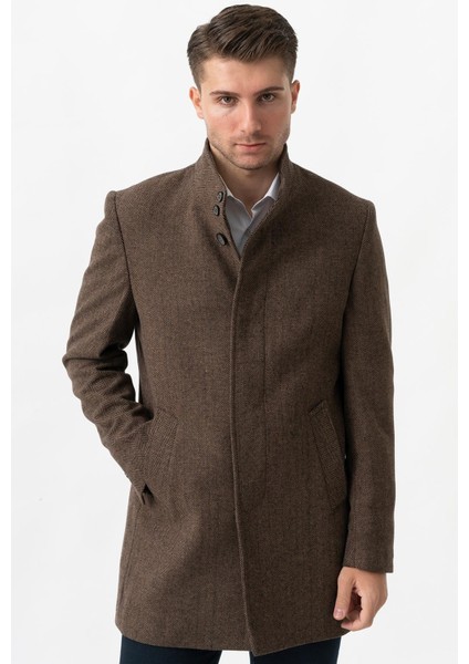 Treviso 4021 Slim Fit Pamuklu Hakim Yaka Palto K.kahve fırsatları