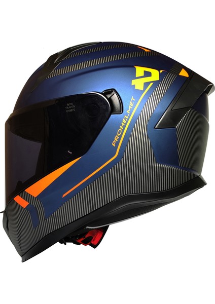 M-910 Blue Güneş Vizörlü Kask (Siyah Camlı)