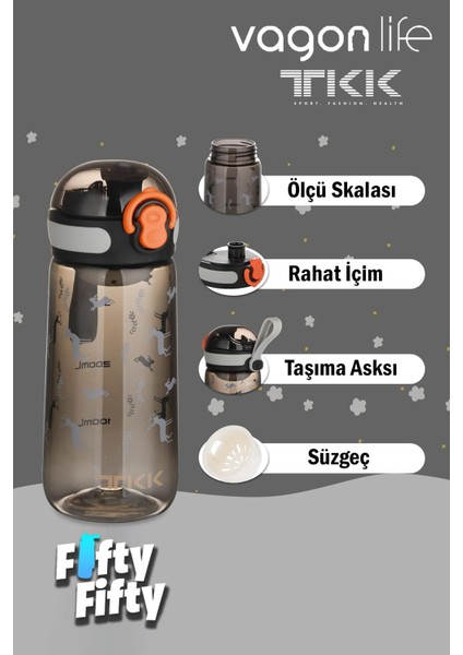 Tkk 400 ml Rahat Içim(Pipetsiz) Bpa Içermeyen Taşıma Askılı Tritan Su Matarası FFTKK1005-400ML modelleri