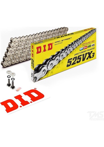 525-114VX3 2017-2023 Kawasaki Z 900 Uyumlu Zincir Vx3 Xring Silver (Gümüş) Renk