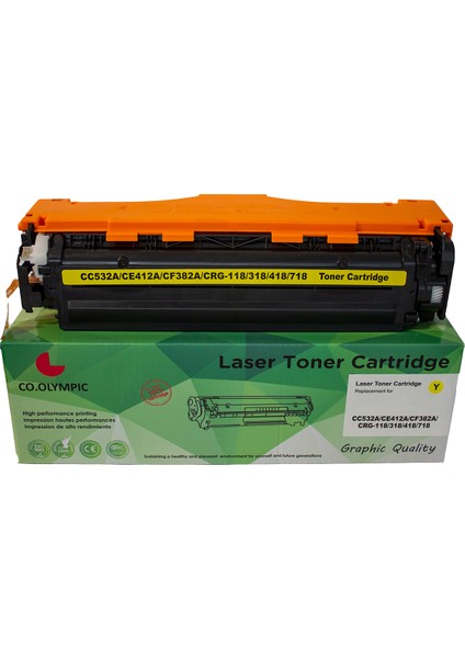 Hp CC532A CE410A CF380A M351 M451 Uyumlu Sarı Toner