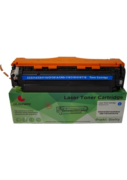 Hp CC531A CE410A CF380A M351 M451 Uyumlu Mavi Toner