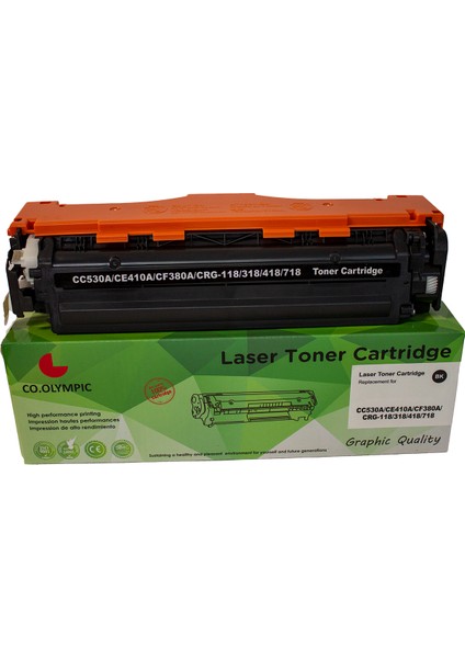 Hp CC530A CE410A CF380A M351 M451 Uyumlu Siyah Toner