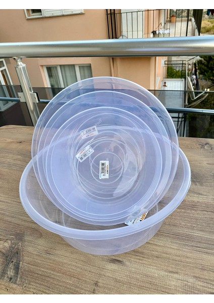 Plastik Şeffaf Badya 4'lü Bulaşık Leğeni