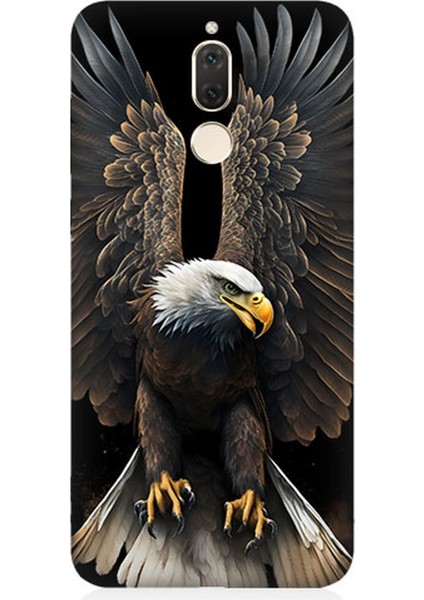 Huawei Mate 10 Lite Uyumlu Silikon Kılıf Beyaz Başlı Kara Kartal