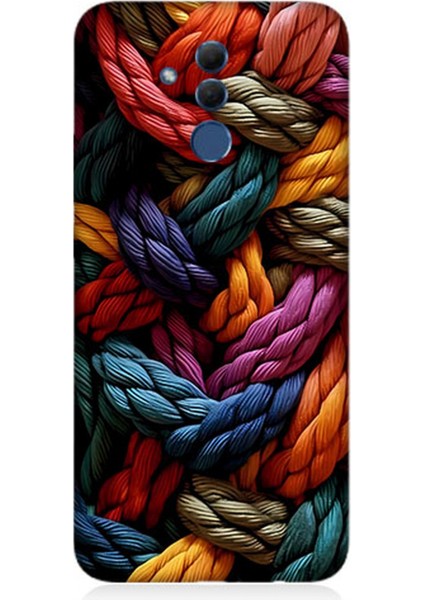 Huawei Mate 20 Lite Uyumlu Silikon Kılıf Pastel Renkli Düğüm Ipler