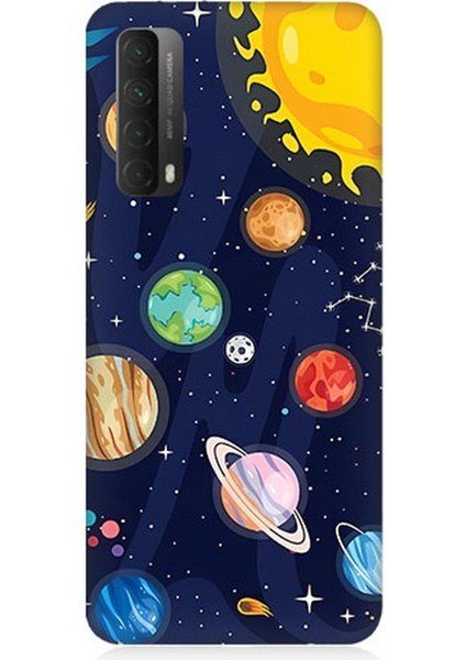 Huawei P Smart 2021 Uyumlu Silikon Kılıf Gezegenler ve Yıldız Haritası