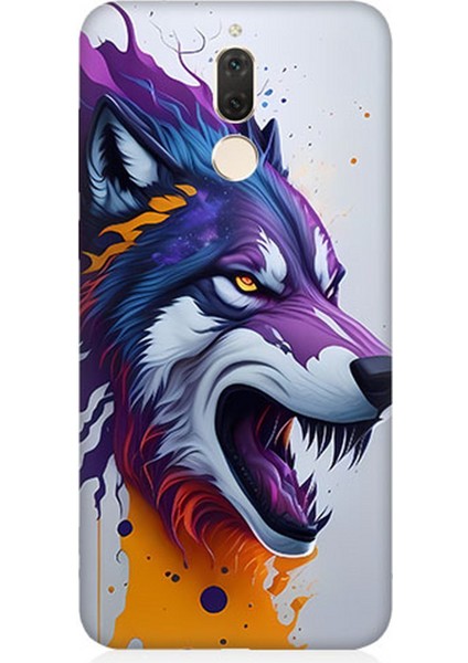 Huawei Mate 10 Lite Uyumlu Silikon Kılıf Kızgın Savaşçı Kurt