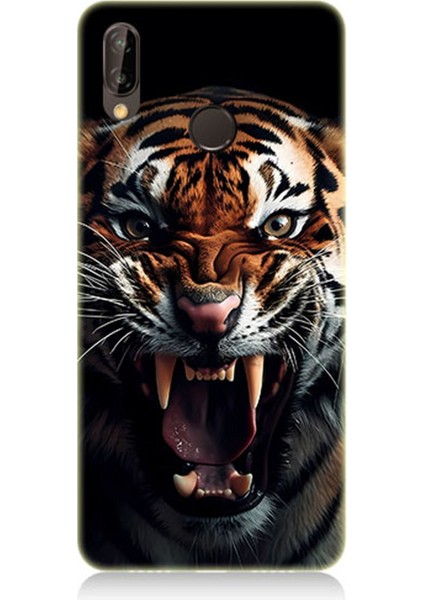 Huawei P20 Lite Uyumlu Silikon Kılıf Vahşi Kaplan