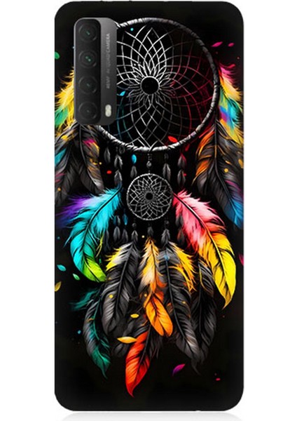 Huawei P Smart 2021 Uyumlu Silikon Kılıf Renki Dream Catcher Düş Kapanı