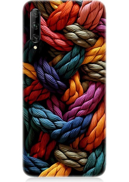 Huawei P Smart Pro Uyumlu Silikon Kılıf Pastel Renkli Düğüm Ipler