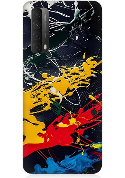 Huawei P Smart 2021 Uyumlu Silikon Kılıf Renkli Boya Darbeleri