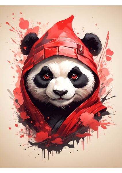 Renkli Baskılı Sayılarla Boyama Hobi Seti (Çerçeveli) 40X50 Cm: Panda