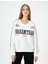 V Yaka Kolej Sweatshirt Baskılı Uzun Kollu 3