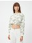 Batik Desenli Bisiklet Yaka Crop Sweatshirt 3