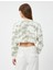 Batik Desenli Bisiklet Yaka Crop Sweatshirt 4