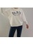Oversize Model beyaz Baskılı Bisiklet Yaka Spor Şık 3 İplik Şardonsuz Sweatshirt 3