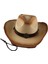 Kadın Erkek Batı Inek Erkek Şapka Geniş Kenarlı Panama Cowgirl Şapka Seyahat Bej Için (Yurt Dışından) 1