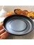 Alüminyum Alaşımlı Tabaklar, Yuvarlak, Sofra Takımı, Tatlı, Snack, Salata, Gri Siyah (Yurt Dışından) 2
