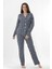 Ekstra Yumuşak Kumaş Uzun Kol Kadın Pijama Takım 98221 1